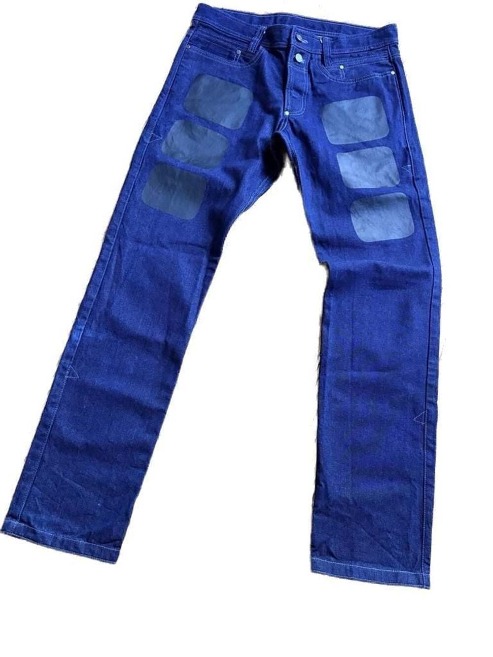 Nasty Pig Blue Denim Jeans with Black Patches Size 33x32